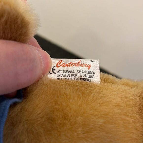 Canterbury Teddy Bear Plush Stuffed Animal 10" Tall with blue shirt. NWT - Picture 8 of 11